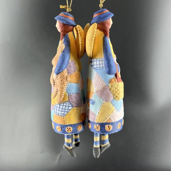 Christmas Angel Bell Ornaments Lang & Wise 1998 Ellen Stouffer Set of 4 First ED - Picture 8 of 16